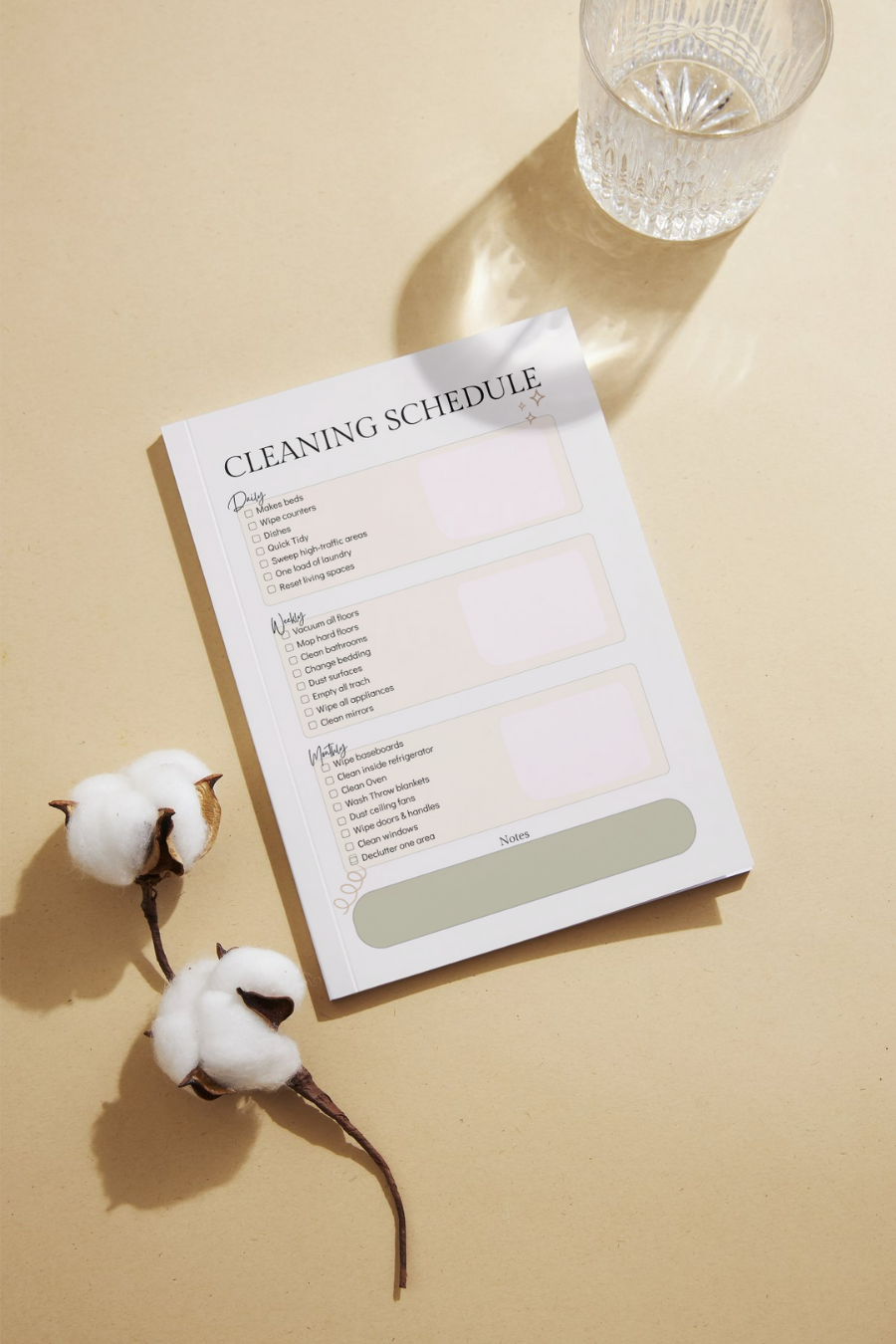 Cleaning Schedule Page - Printable